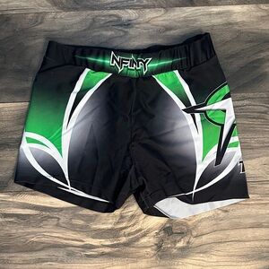 NFINITY Black and Green Performance Shorts